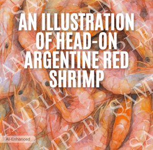 An Illustration of Head-on Argentine Red Shrimp