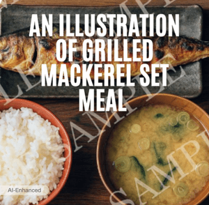 An Illustration of Grilled Mackerel Set Meal