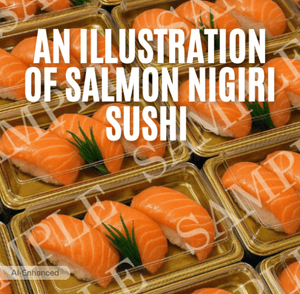 An Illustration of Salmon Nigiri Sushi