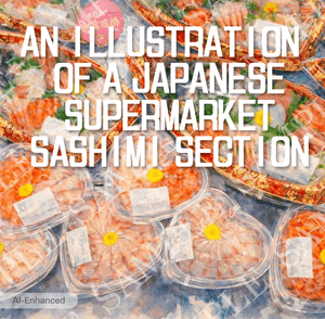 Japanese Supermarket Sashimi Section – Illustration