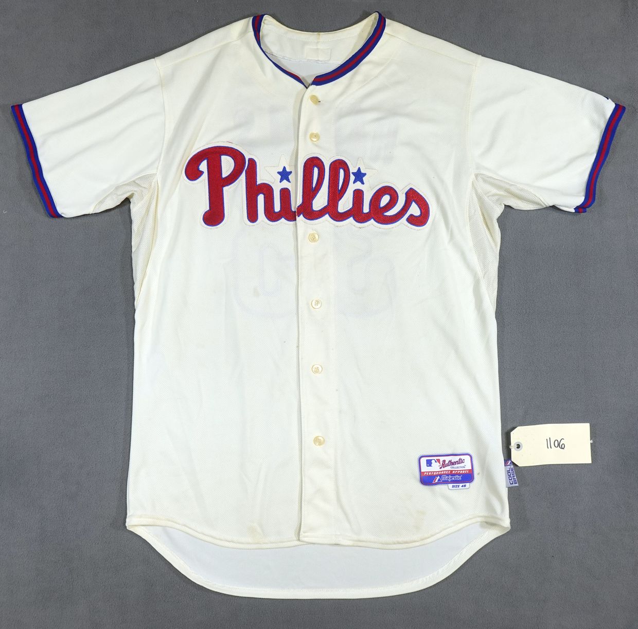 Phillies cream Hamels 35 SIZE 48