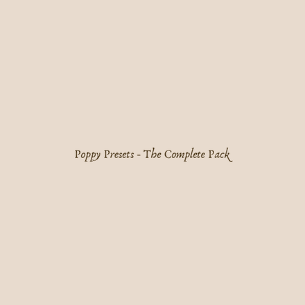 Poppy Presets - Complete Pack