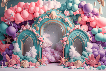 Brightly colored balloons background
