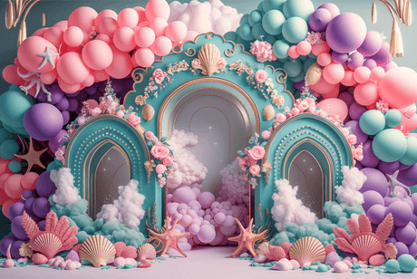 Brightly colored balloons background