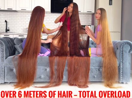 OVER 6 METERS OF HAIR — THREE RAPUNZELS, TOTAL OVERLOAD