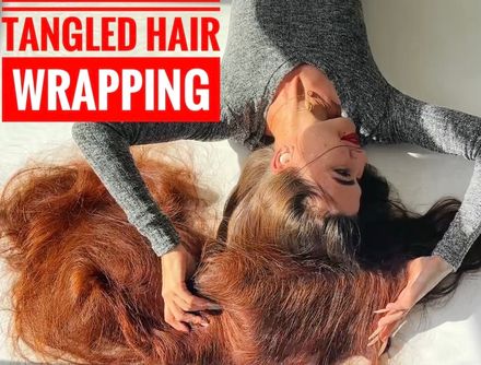 HAIR ART:SUNLIT RAPUNZEL — 270CM+ TANGLED HAIR WRAPPING HER FACE
