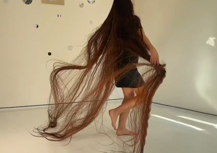 On demand Custom video:🖤Dancing Rapunzel — Hypnotic Ultra Long Hair Flow Show (270+ cm🖤