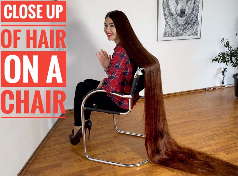 Close up of hair on a chair