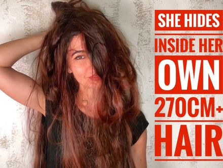 SHE HIDES INSIDE HER OWN 270CM+ HAIR – The Ultimate Rapunzel Reveal