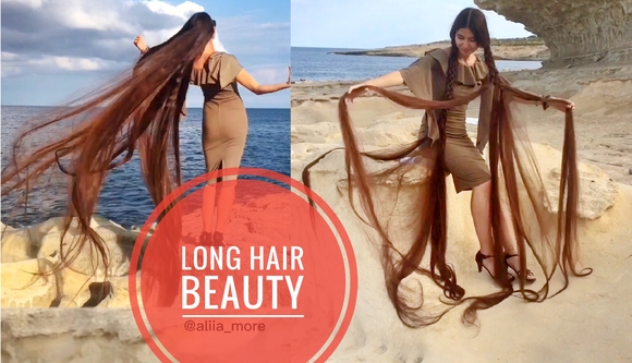 Sea, wind, relax and long hair beauty