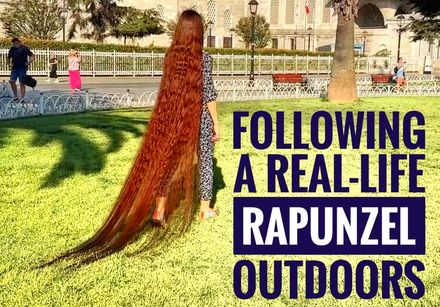 FOLLOWING A REAL-LIFE RAPUNZEL OUTDOORS – 270CM+ Hair Flowing Through a Summer Morning