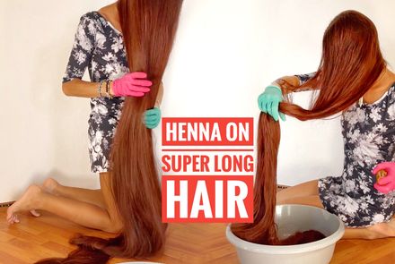 Henna on super long hair 