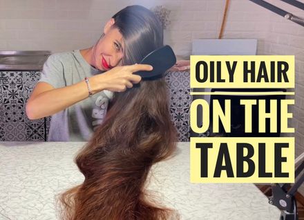 Oily hair on the table