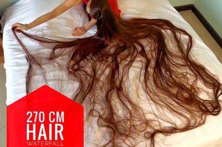 270 CM HAIR WATERFALL — RAPUNZEL’S MASSIVE BUN UNFOLDS