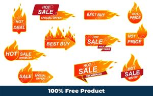 Hot Sticker Graphics (Editable Graphics) 