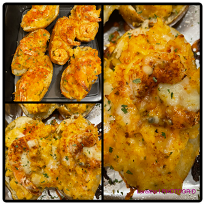 Shrimp Baked Twice Garlic Potato 