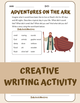 Adventures on the Ark Creative Writing Activity
