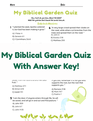 My Biblical Garden Lesson Quiz