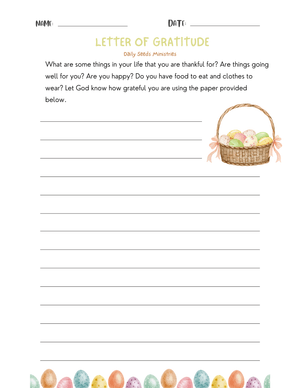 Easter Letter of Gratitude Writing Activity
