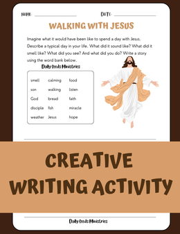 Walking With Jesus Faith-Based Creative Writing Activity 