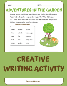 Adventures in the Garden Creative Writing Activity