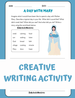 A Day With Mary Faith-Based Creative Writing Activity