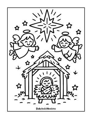 Free Nativity Scene Coloring Activity
