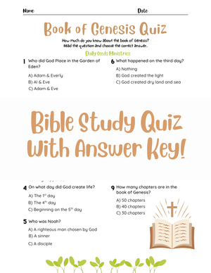 Book of Genesis Lesson Quiz