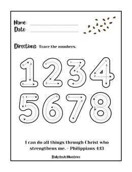 Trace the Numbers Writing Activity Sheet | Learn to Write Numbers 1-8