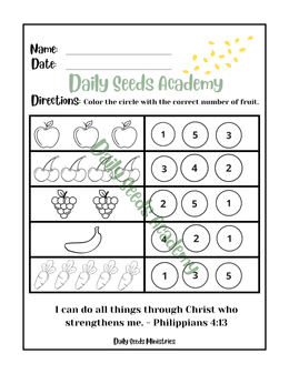 Fruit by Number | Counting Fruit Coloring Activity Sheet | Learn How to Count