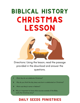 The Biblical History of Christmas Lesson