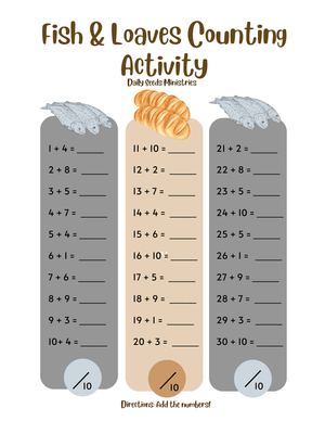 Fish &amp; Loaves Counting Activity With Answer Key