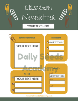 Fillable Classroom Newsletter