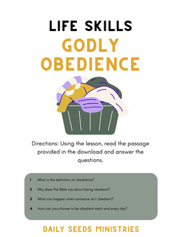 Godly Obedience: Biblical Life Skills Lesson
