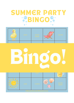 Summer Party Bingo Sheet