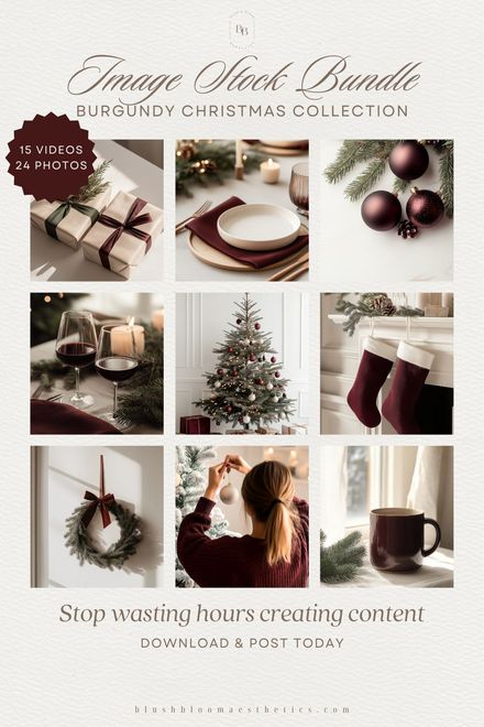Burgundy Christmas Stock Photo Collection