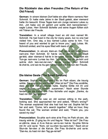 Bundle of 10 German Short Stories (1-10) | Pronunciation Included