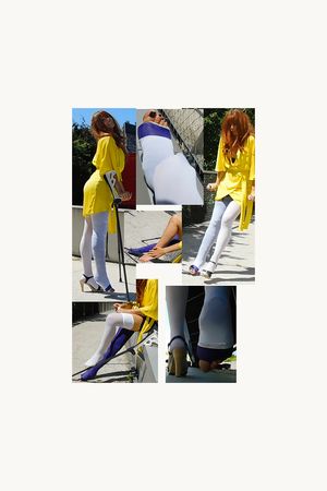685 News violet  LLc with white nylon tights , 