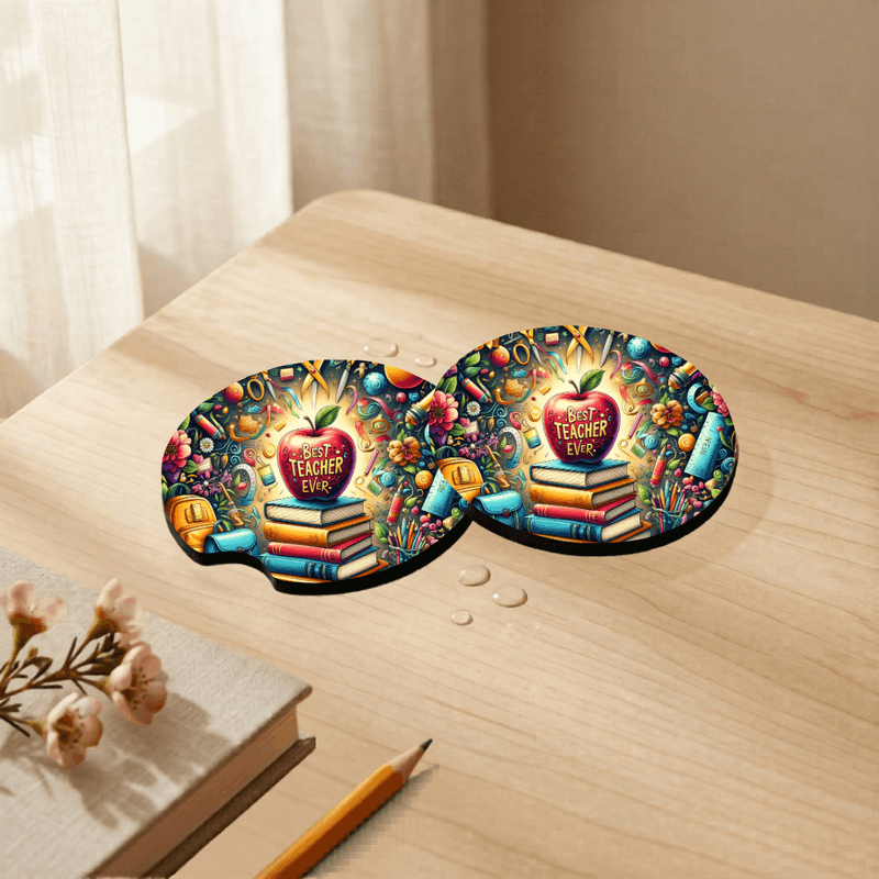 Car Coasters Best Teacher Ever set of 2