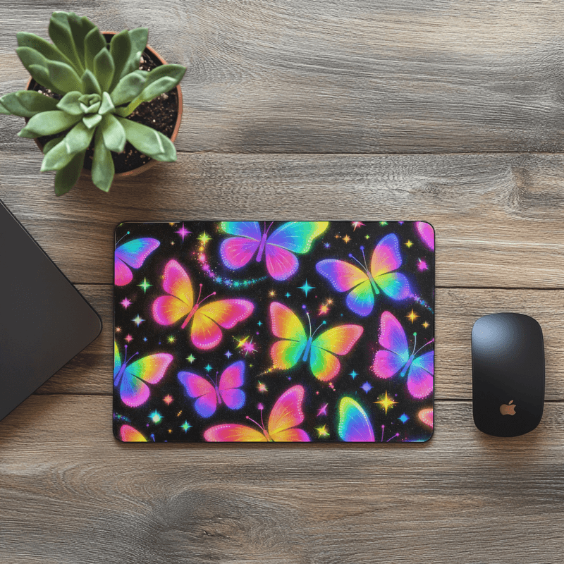 Mouse Pad Neon Butterfly