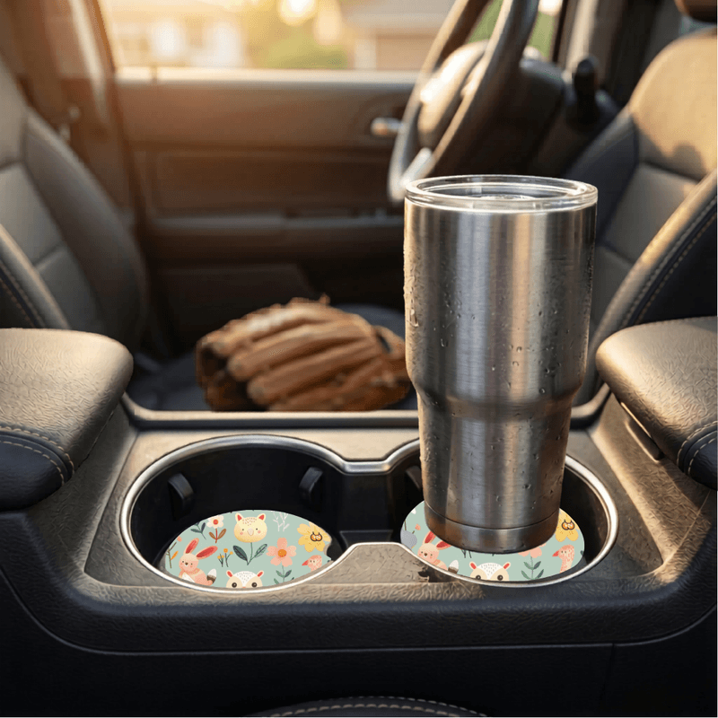 Car Coasters Woodland Sage set of 2
