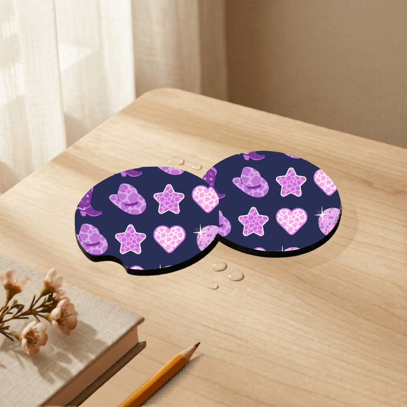 Car Coasters Disco Cowgirl set of 2