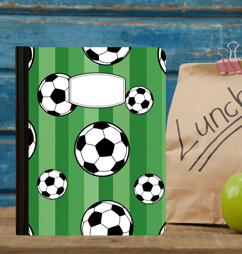 Holographic Soccer Green Composition Notebook
