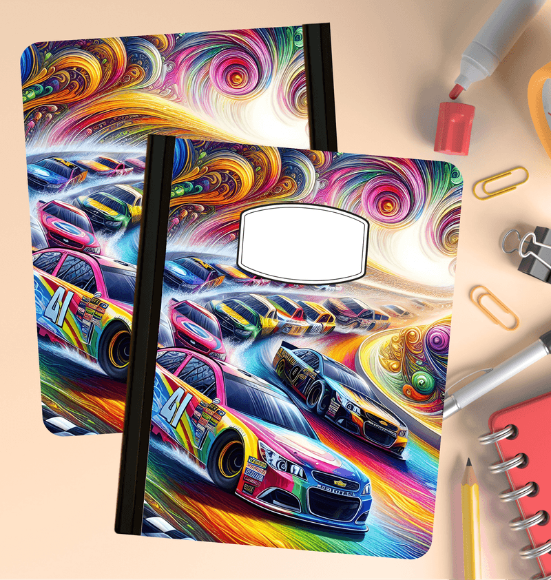 Holographic Racing Composition Notebook