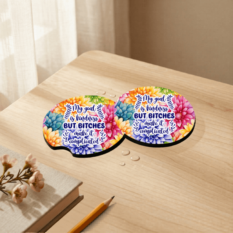 Car Coasters My Goal is Kindness set of 2