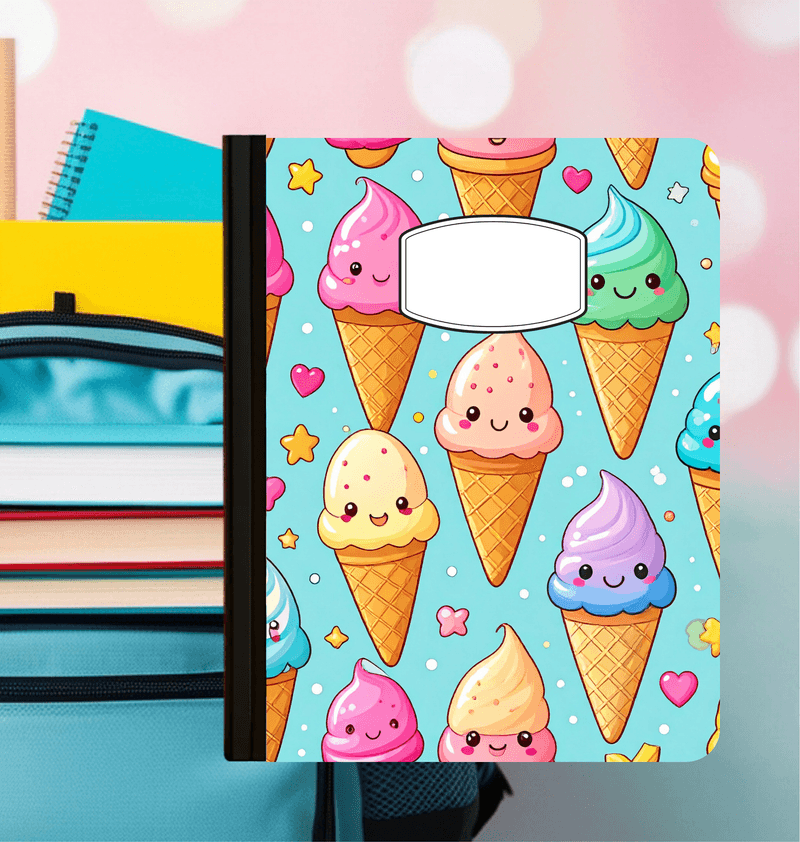 Holographic Ice Cream Composition Notebook