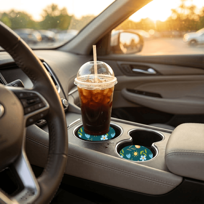 Car Coasters Spring Day set of 2