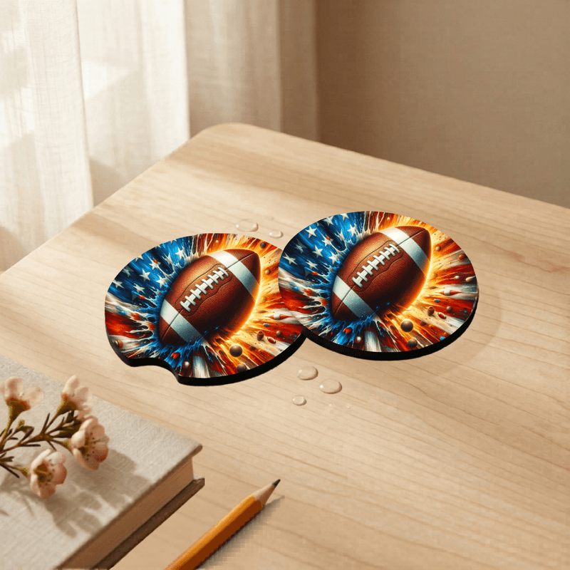 Car Coasters Football set of 2
