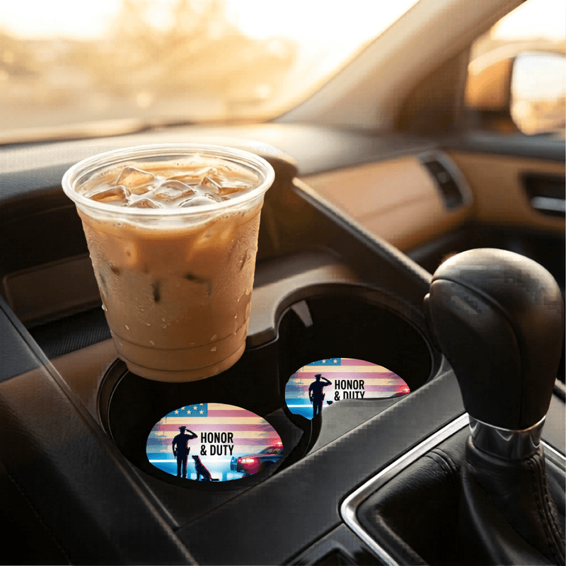 Car Coasters Police set of 2