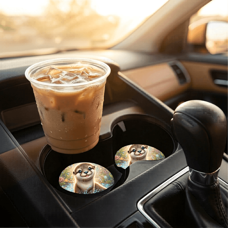 Car Coasters Otter set of 2